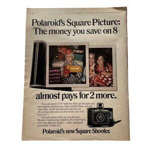 1971 Polaroid Christmas Full Page Vintage Print Ad Pictures of Kids Presents u